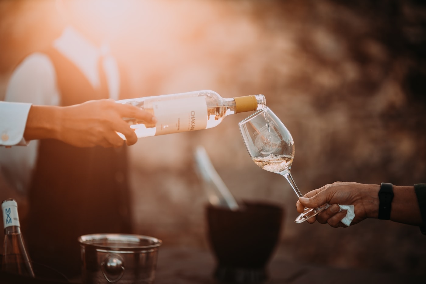 Wine poured during a private Okanagan tasting