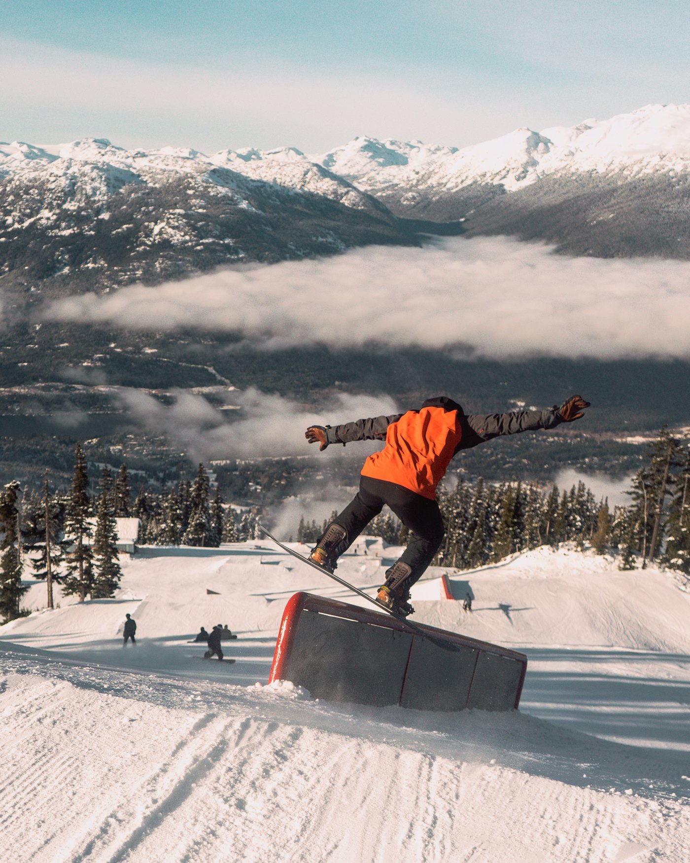 An alpine athlete moving through national-park terrain