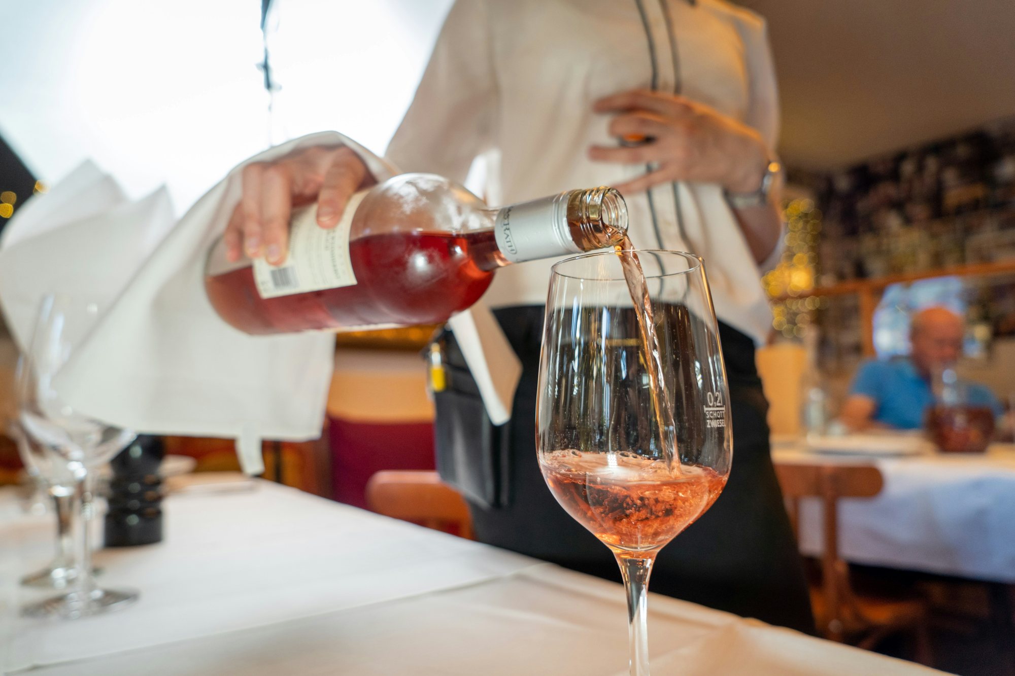 Rosé being served during a private culinary experience